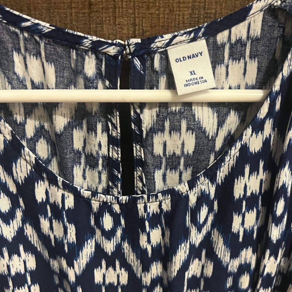 Old Navy Blue and White Tank Top